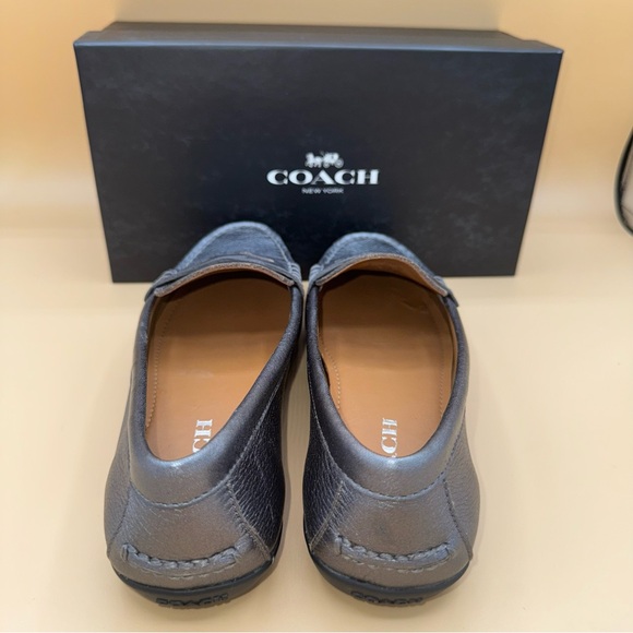 Coach Silver Penny Loafers, Signature Coin, Women’s Size 7 B, EUC with Box - Picture 8 of 11